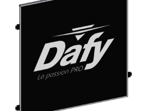 Dossier PLV « Logo DAFY sur fond noir » – 117 x 1.8 x 112