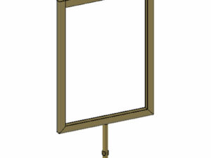 Porte-affiche A5 vertical – 160 x 10 x H280 mm – Métal RAL GOLD