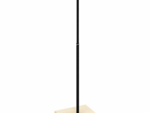 Portant en T Homme – 400 x 400 x H1000 à 1600 mm – Métal RAL 9005 Noir et mélaminé Acacia de Lakeland – avec inscription « DEELUXE »