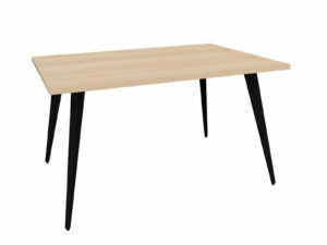 Table d’entrée – 1300 x 900 x H750 mm – Métal RAL 9005 Noir et Mélaminé Acacia de Lakeland