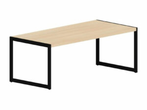 Table gigogne basse – 1130 x 450 x H400 mm – Métal RAL 9005 Noir et mélaminé Acacia de Lakeland