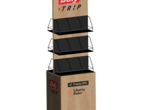Présentoir Dafy Trip 49 x 41 x H170 cm – 6 bacs – avec signalétique